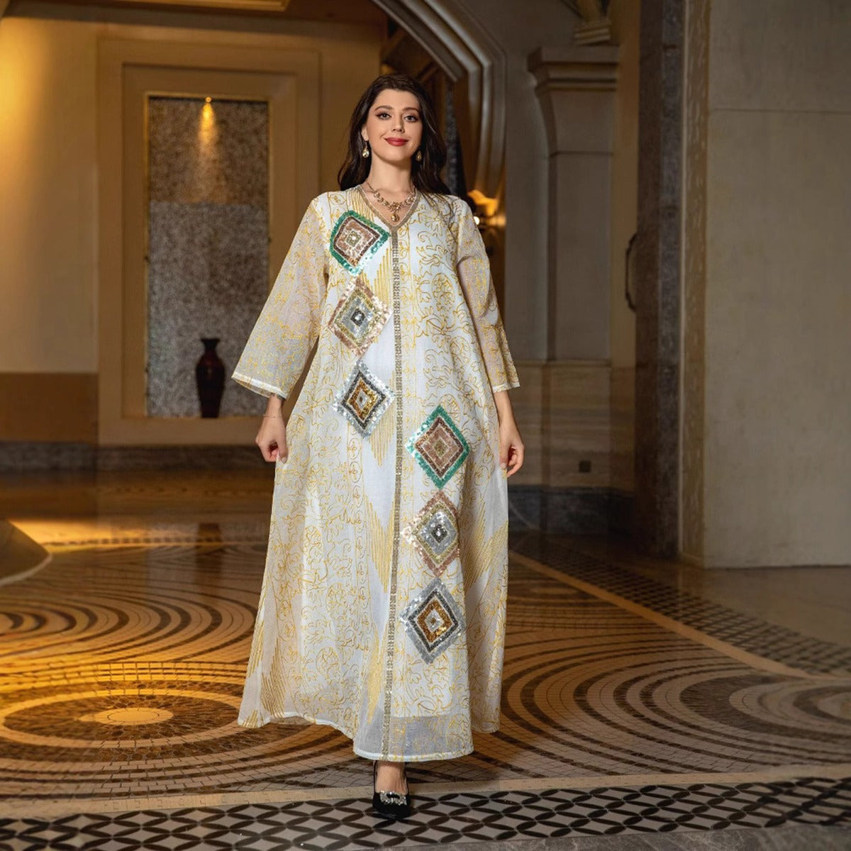 Eid Sequins Caftan Kaftan Jalabiya For Party And Wedding