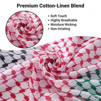 Authentic Printed Palestinian Keffiyeh Scarf Arab Shemagh Traditional Kuffiyeh Head Neck Wrap For Men and Women