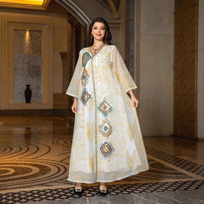 Eid Sequins Caftan Kaftan Jalabiya For Party And Wedding