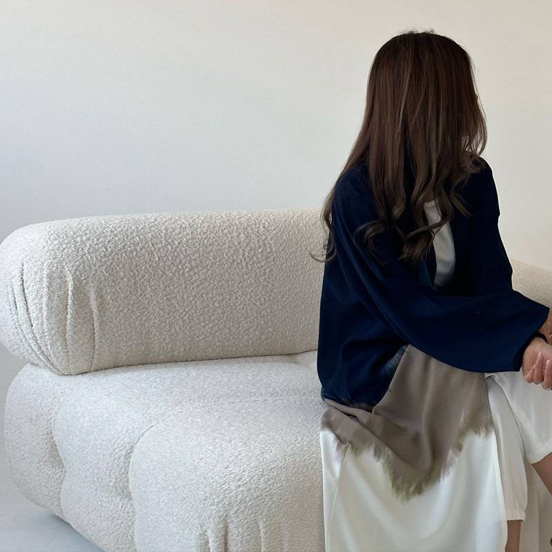 Robe abaya ouverte en cardigan tie-dye pour femmes musulmanes