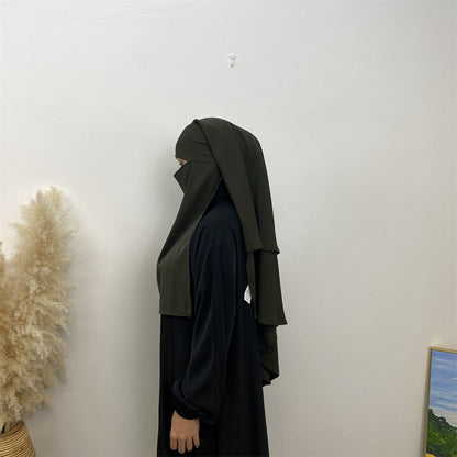 14 Color Options Nida Khimar Niqab Set For Muslim Women Face Veil
