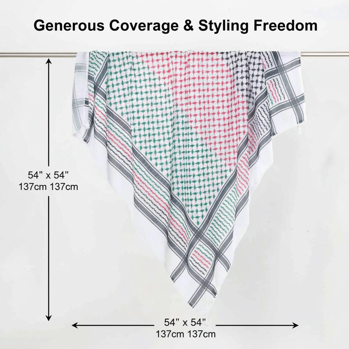 Authentic Printed Palestinian Keffiyeh Scarf Arab Shemagh Traditional Kuffiyeh Head Neck Wrap For Men and Women