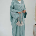 Robe Abaya ouverte en cardigan - Tissu bronzant