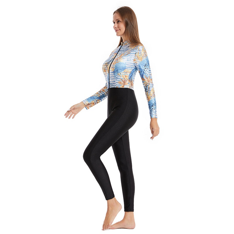 Ensemble 3 pièces maillot de bain imprimé burkini avec coussinets d'allaitement