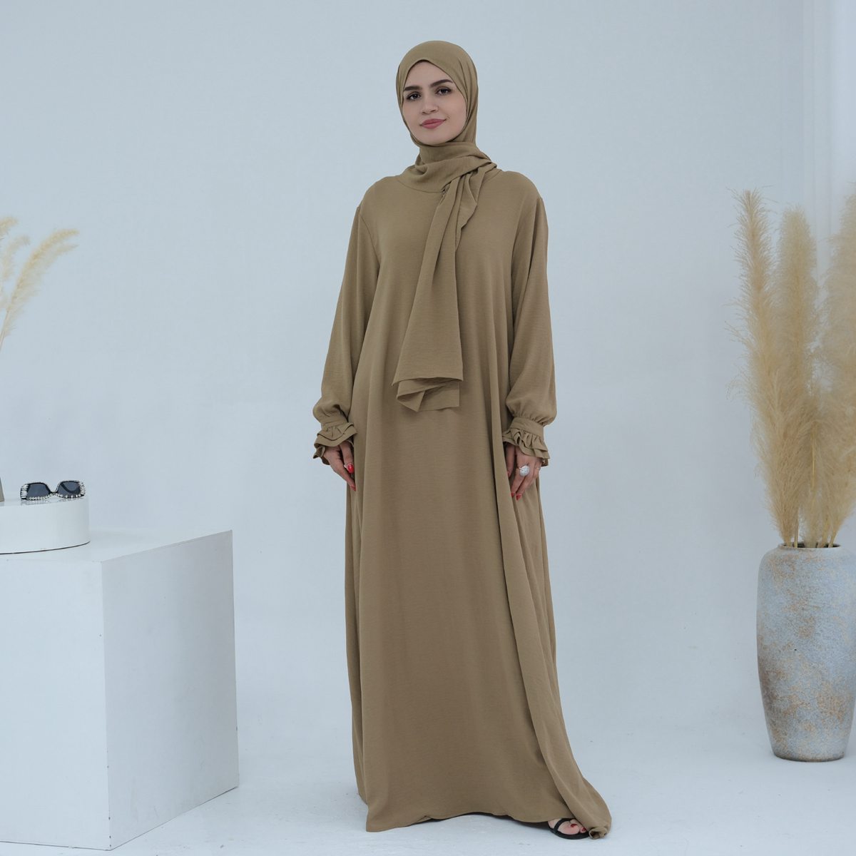 Robe Abaya Hijab une pièce pour femmes musulmanes, mode modeste