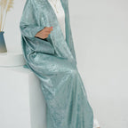 Robe Abaya ouverte en cardigan - Tissu bronzant