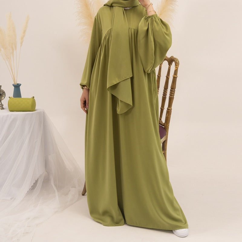 Robe longue en satin avec poche, 11 options de couleurs
