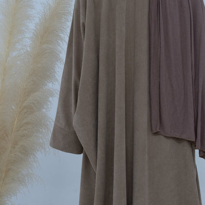 Cardigan ouvert en velours côtelé pour femme musulmane, manteau Abaya, collection hiver-automne