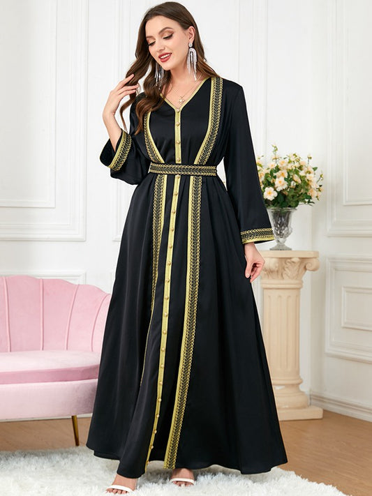 Robe de l'Aïd 2 pièces en satin caftan avec robe sans manches