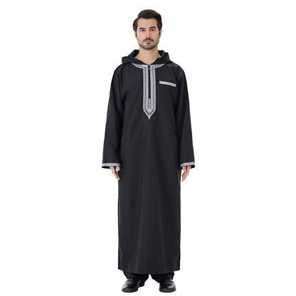 Arabic Hooded Thobe Islamic Muslim Jubba Djellaba For Men #26T847