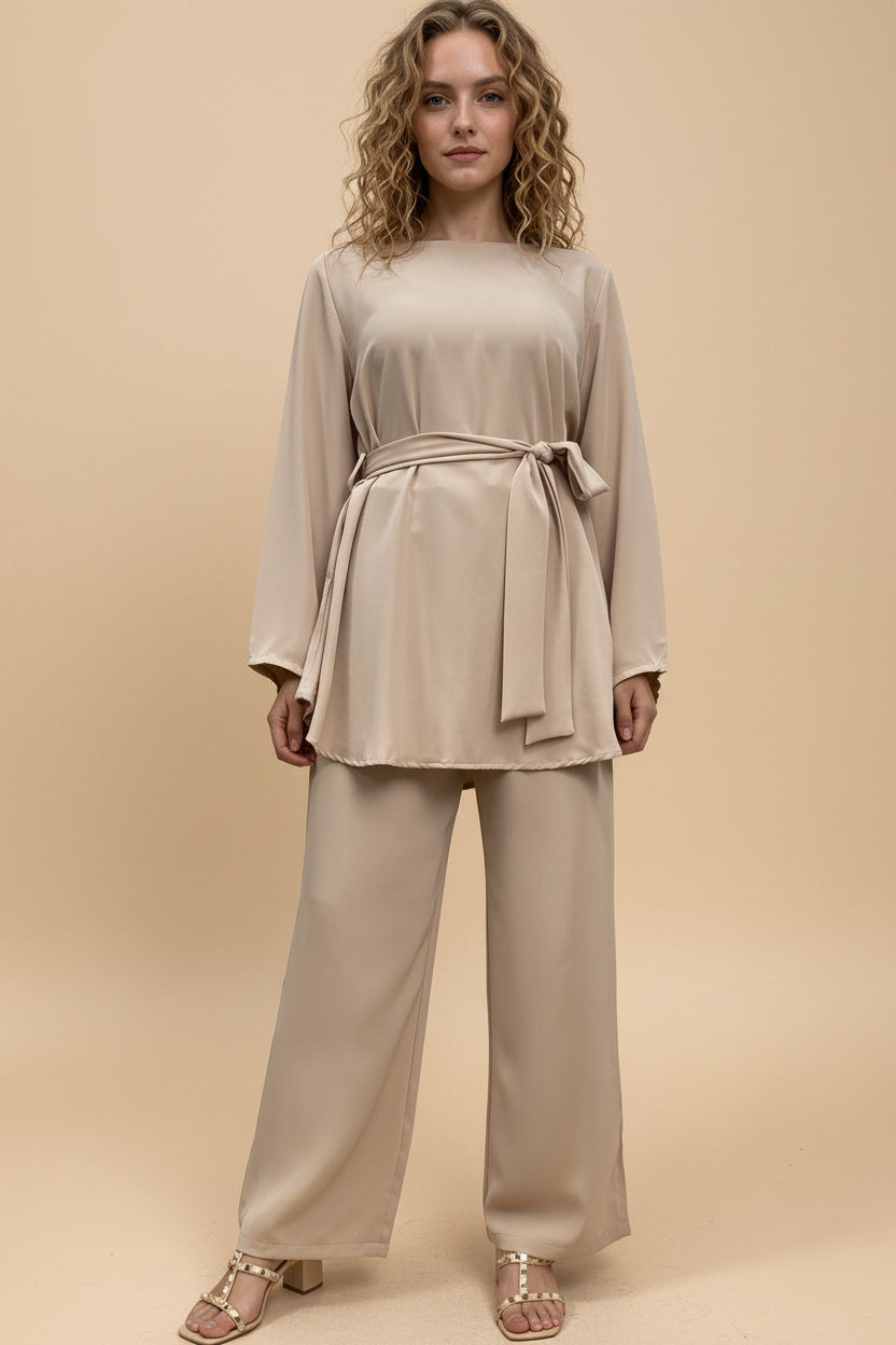 Ensemble de costume 2 pièces pour femmes musulmanes, vêtements de bureau, haut et pantalon