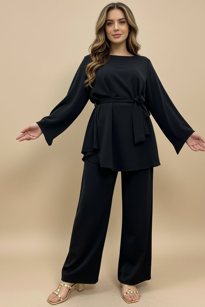 Ensemble de costume 2 pièces pour femmes musulmanes, vêtements de bureau, haut et pantalon