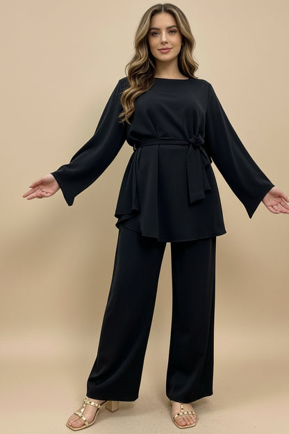 Ensemble de costume 2 pièces pour femmes musulmanes, vêtements de bureau, haut et pantalon