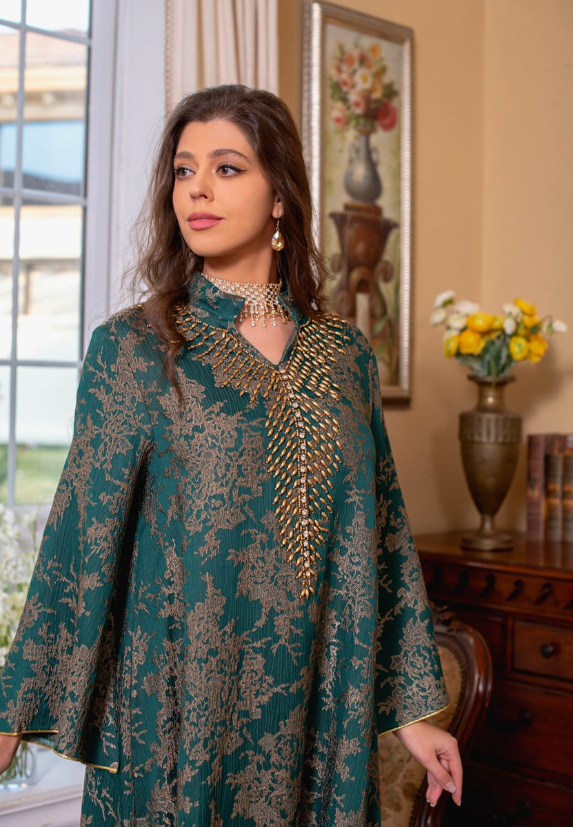 Jacquard Embroidery Beads  Kaftan Caftan Dress For Muslim Women - Mukhawar Jalabiya - #26350
