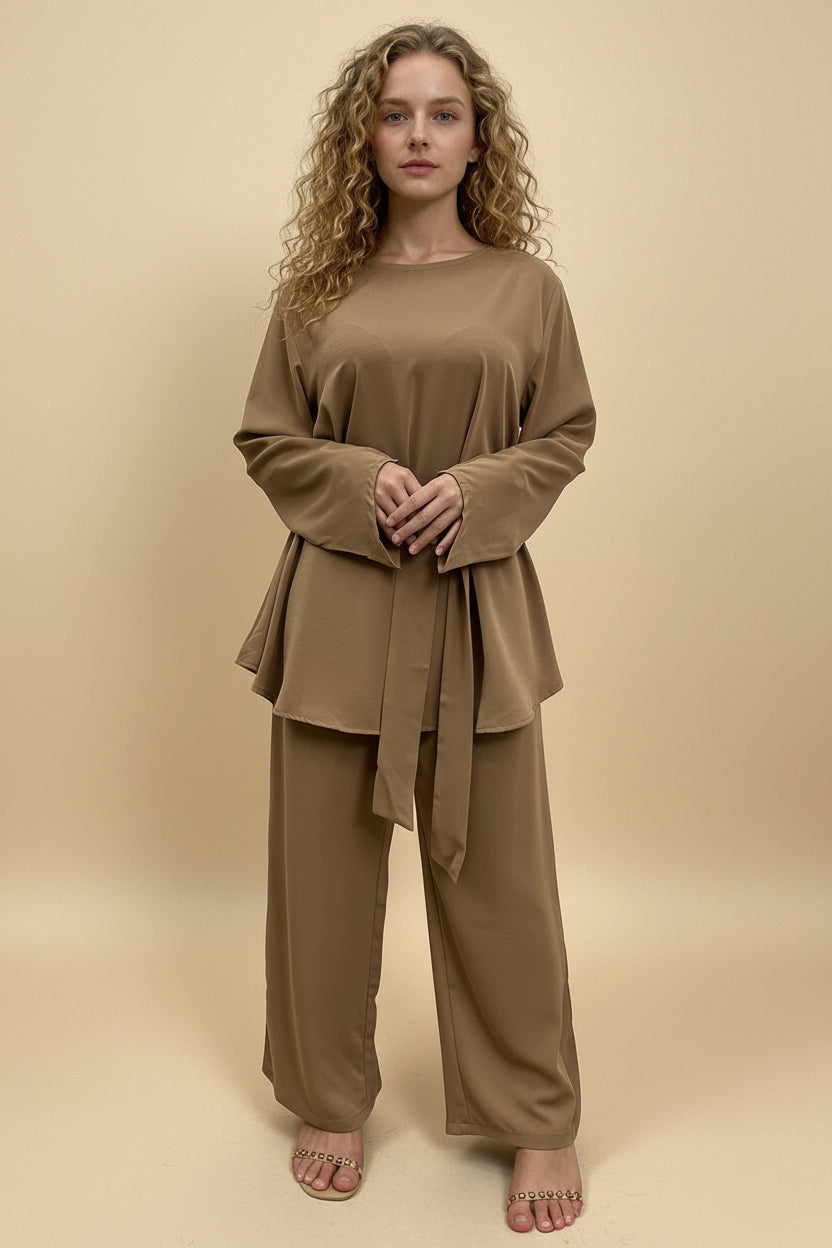 Ensemble de costume 2 pièces pour femmes musulmanes, vêtements de bureau, haut et pantalon