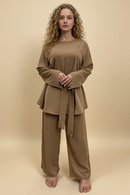 Ensemble de costume 2 pièces pour femmes musulmanes, vêtements de bureau, haut et pantalon