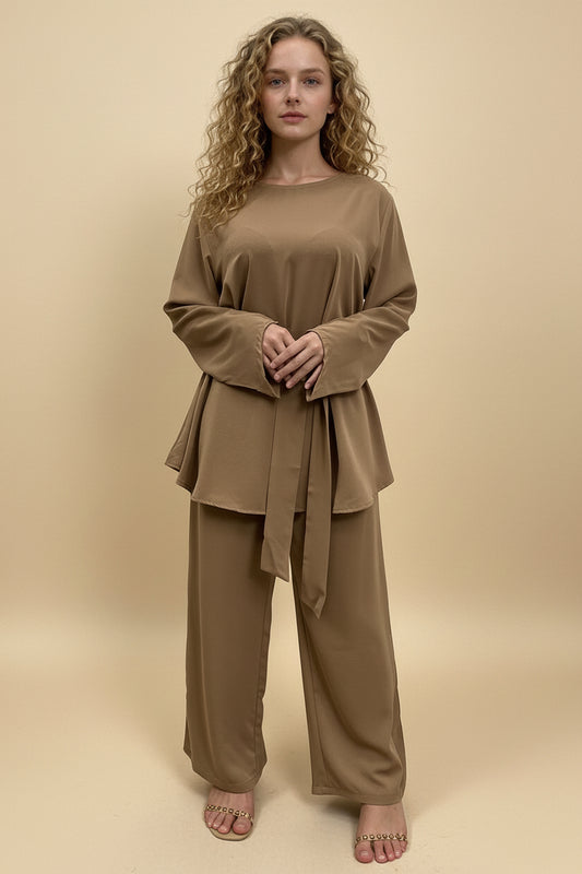 Ensemble de costume 2 pièces pour femmes musulmanes, vêtements de bureau, haut et pantalon