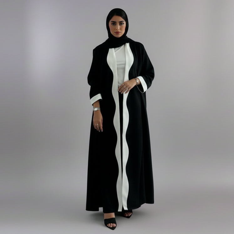 Robe Abaya ouverte style cardigan arabe de Dubaï #25220