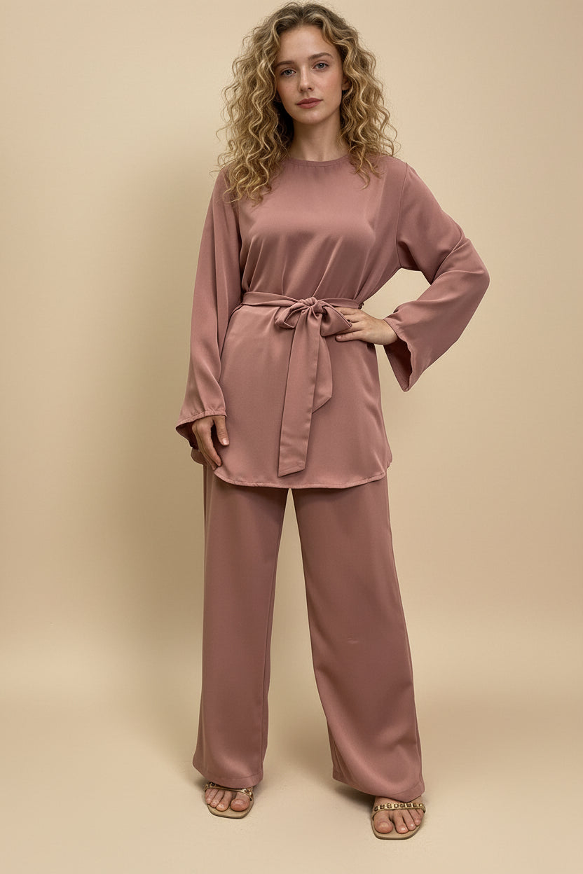 Ensemble de costume 2 pièces pour femmes musulmanes, vêtements de bureau, haut et pantalon