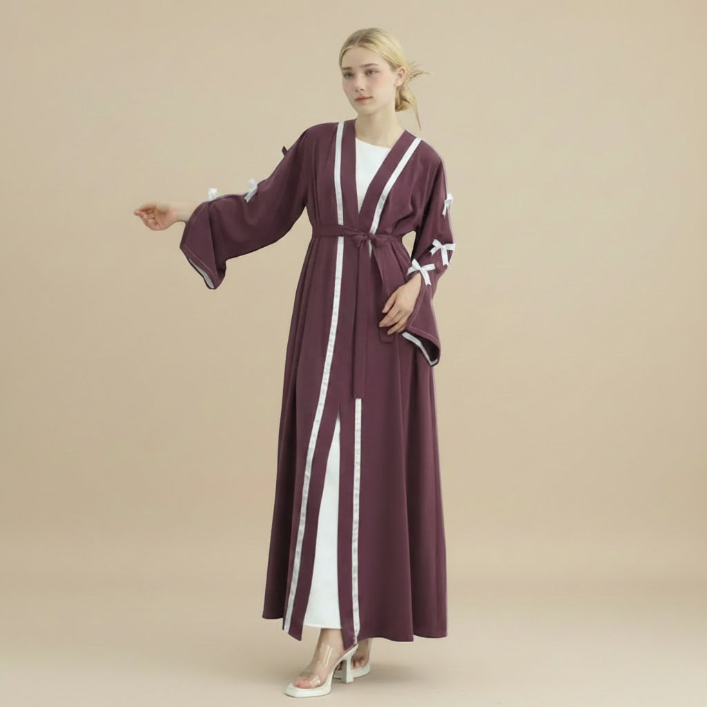 Robe Abaya ouverte Nida Bows #251033