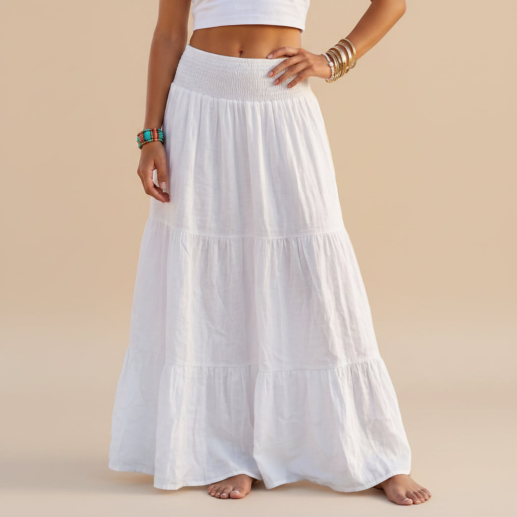 Pleated Plain Solid Color Modest Skirt #269038