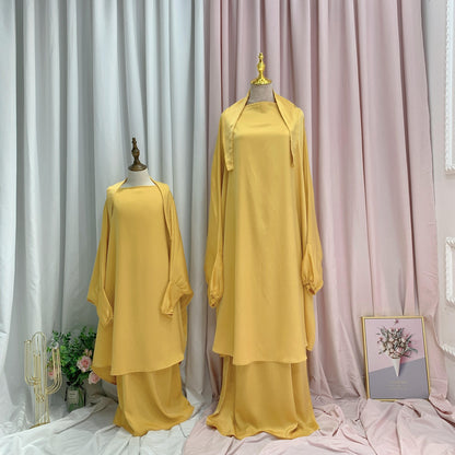 Robe de prière pour femmes musulmanes, jilbab, tenues assorties mère et fille