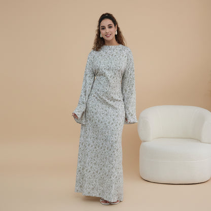Muslim Women Printed Abaya Dress #261324