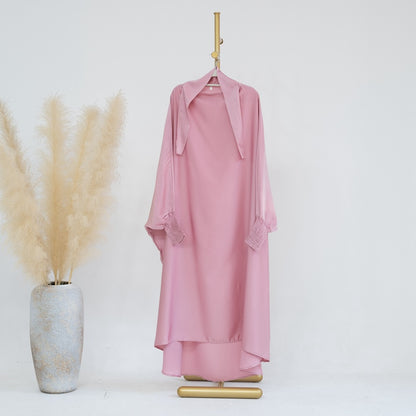 Robe de prière en satin assortie mère-fille pour femmes musulmanes