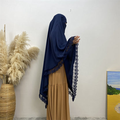 Khimar long en dentelle Nida, 13 couleurs au choix, pour femmes arabes du Moyen-Orient