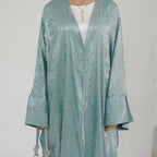 Robe Abaya ouverte en cardigan - Tissu bronzant