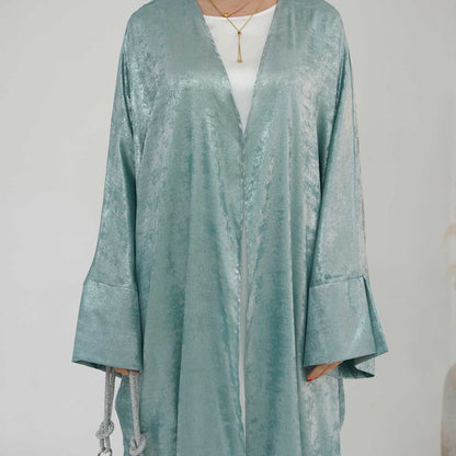 Robe Abaya ouverte en cardigan - Tissu bronzant