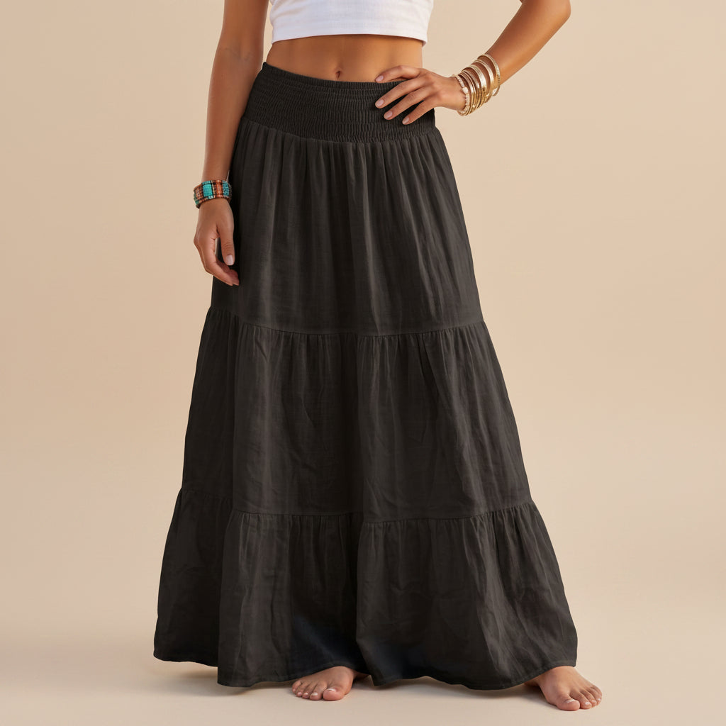Pleated Plain Solid Color Modest Skirt #269038