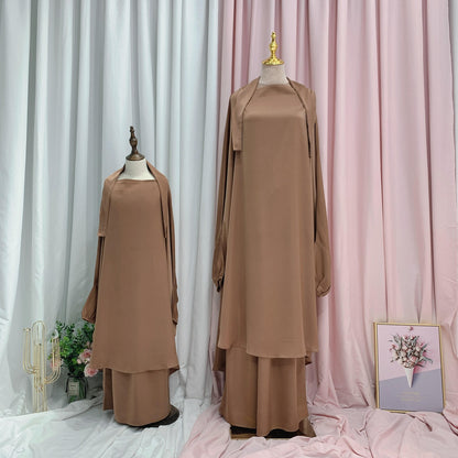 Robe de prière pour femmes musulmanes, jilbab, tenues assorties mère et fille