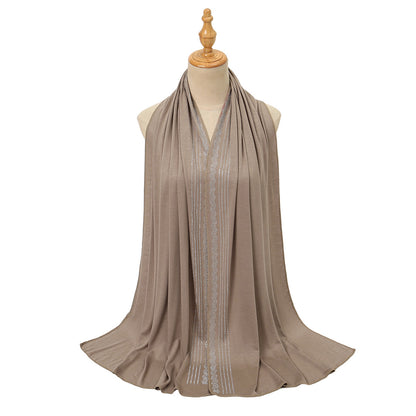 Muslim Women Hotfix Rhinestones Hijab Scarf #26YW576