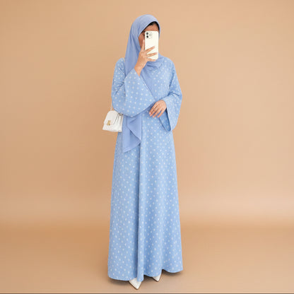 Muslim Women Polka Dot Abaya Dress #261378
