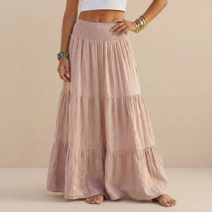 Pleated Plain Solid Color Modest Skirt #269038