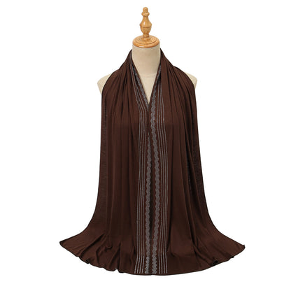 Muslim Women Hotfix Rhinestones Hijab Scarf #26YW576