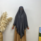 Khimar long en dentelle Nida, 13 couleurs au choix, pour femmes arabes du Moyen-Orient