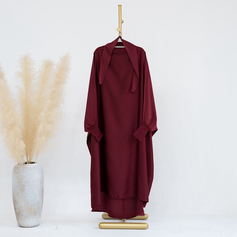 Robe de prière en satin assortie mère-fille pour femmes musulmanes