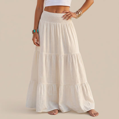 Pleated Plain Solid Color Modest Skirt #269038