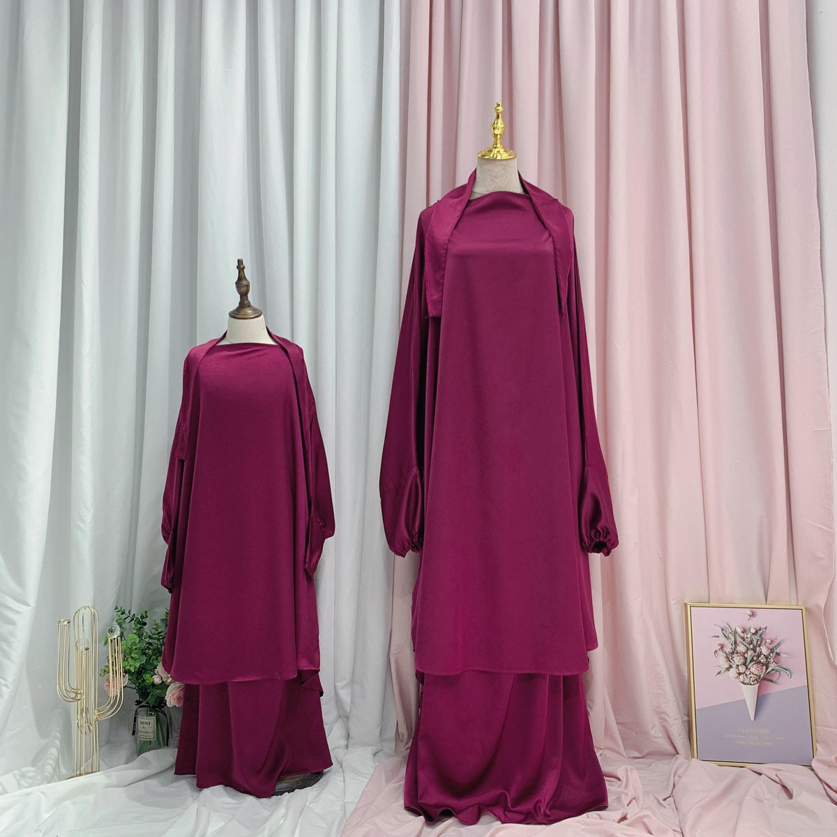 Robe de prière pour femmes musulmanes, jilbab, tenues assorties mère et fille