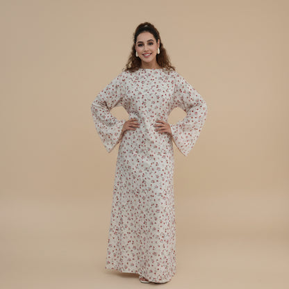 Muslim Women Printed Abaya Dress #261324