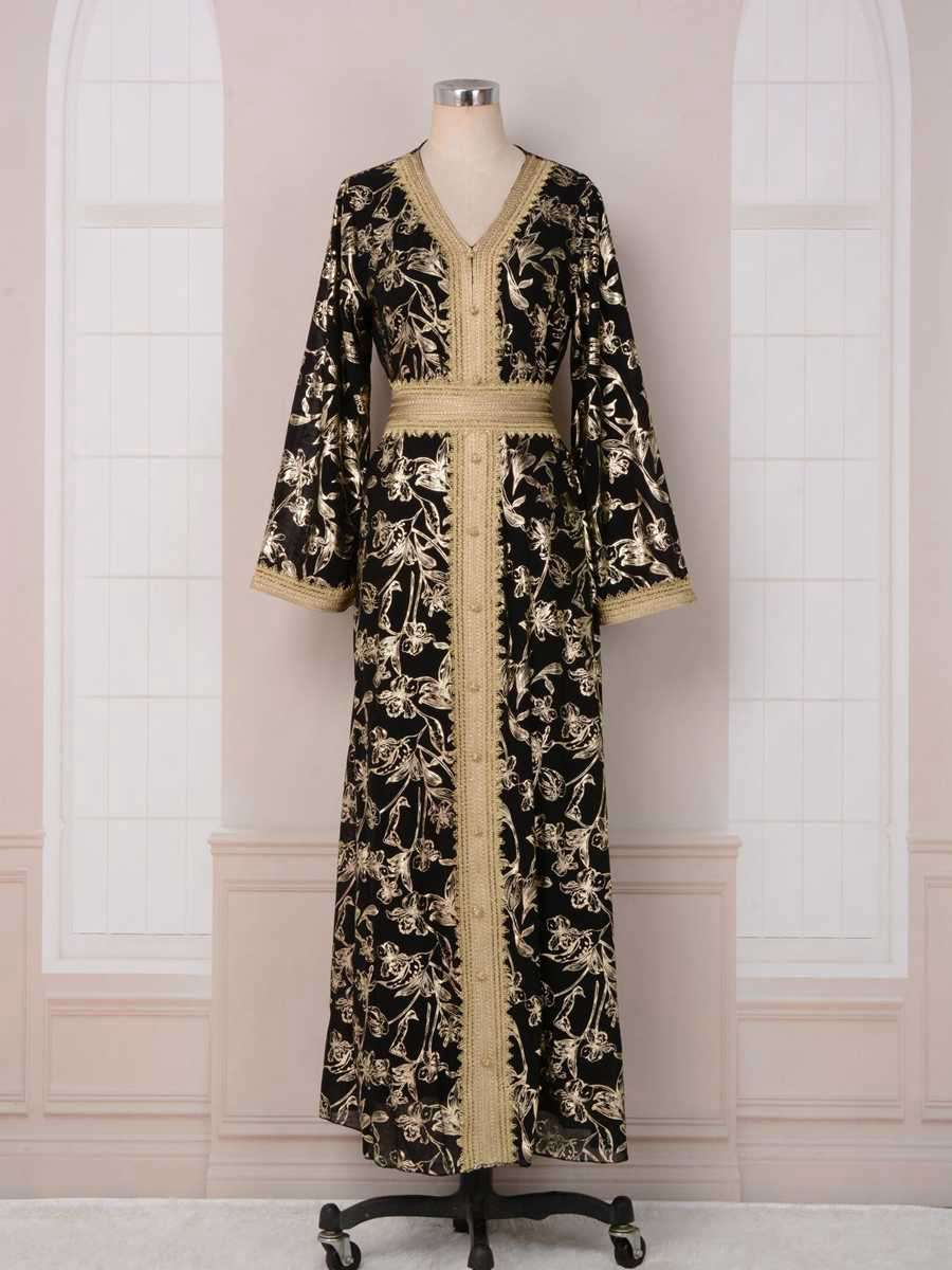 Robe de l'Aïd pour femmes arabes du Moyen-Orient, caftan bronzant