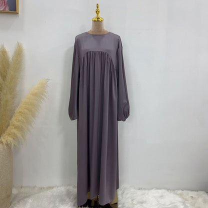 Robe longue en satin avec poche, 11 options de couleurs
