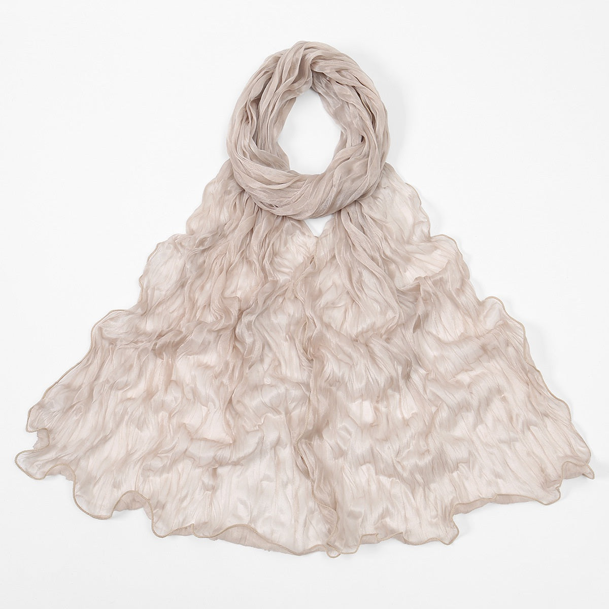 Muslim Women Shiny Pleated Hijab Scarf #26YW555