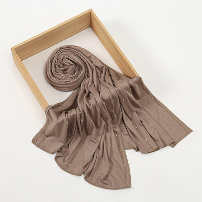 Muslim Women Hotfix Rhinestones Modal Hijab Scarf #26YW365