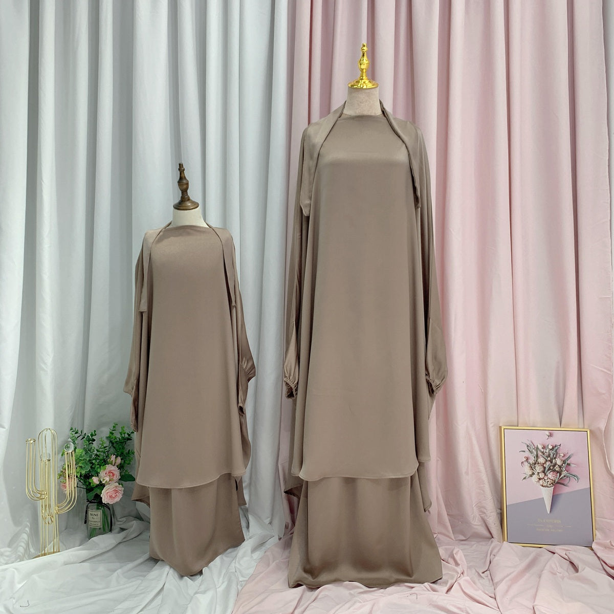 Robe de prière pour femmes musulmanes, jilbab, tenues assorties mère et fille