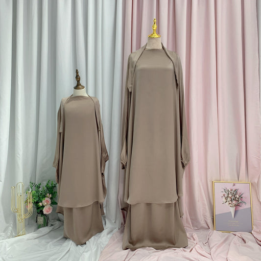 Muslim Women Prayer Dress Jilbab Robe Mother And Daughter Girl Matching Outfits
