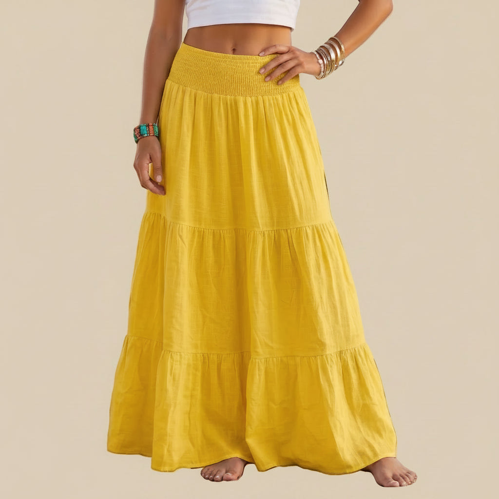 Pleated Plain Solid Color Modest Skirt #269038