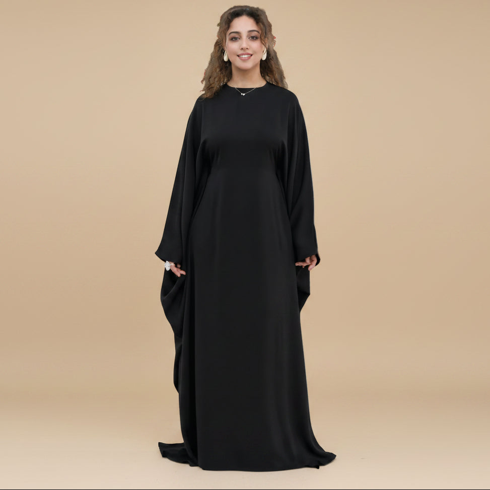 Muslim Women Nida Batwing Sleeve Farasha Abaya Dress #261315